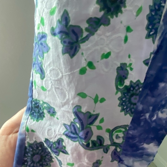 LOGO by Lori Goldstein Woven Lavender Tie Dye Vest w Print Cotton Panel XXS - Picture 7 of 14